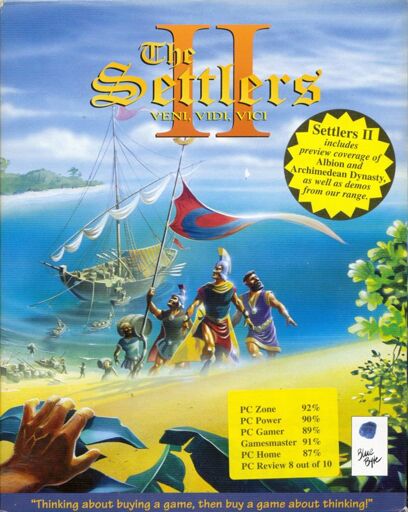 The Settlers II: Veni, Vidi, Vici. “Thinking about buying a game, then buy a game about thinking!”