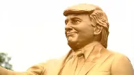 Gold Trump statue holding Bitcoin appears in US Capitol