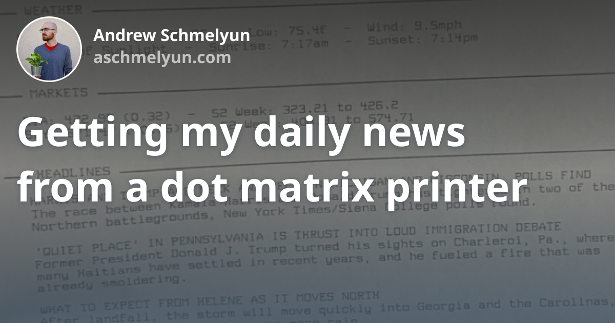 Getting my daily news from a dot matrix printer