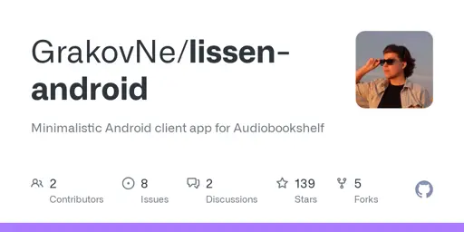 GitHub - GrakovNe/lissen-android: Minimalistic Android client app for Audiobookshelf