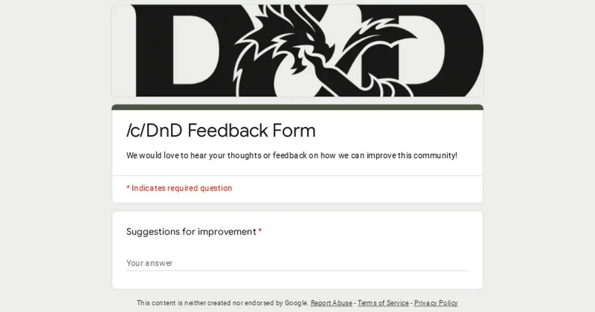 /c/DnD Feedback Form