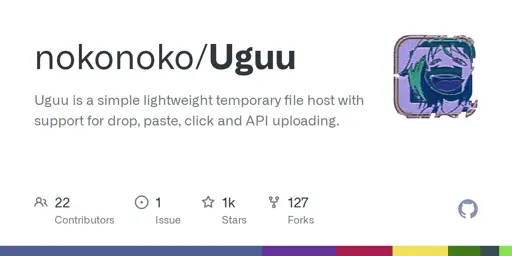 GitHub - nokonoko/Uguu: Uguu is a simple lightweight temporary file host with support for drop, paste, click and API uploading.