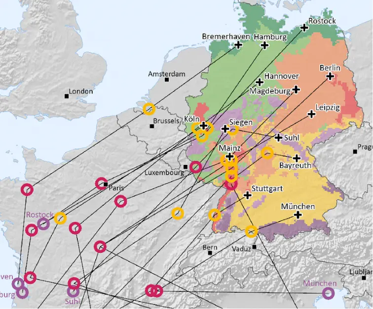 Klimatische Zwillingsstädte in Europa