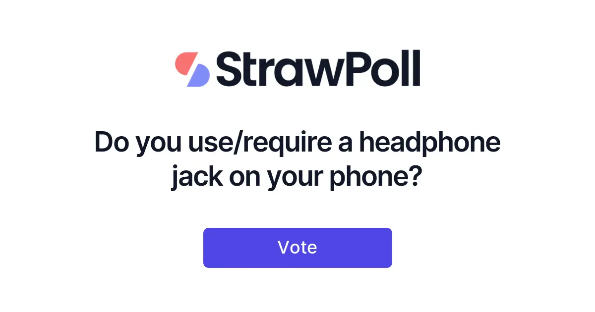 Do you use/require a headphone jack on your p... - Online Poll - StrawPoll.com