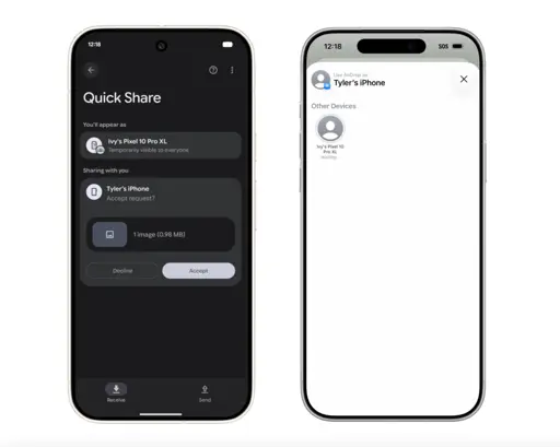 Android's Quick Share now works with iPhone's AirDrop, starting with the Pixel 10 lineup | TechCrunch