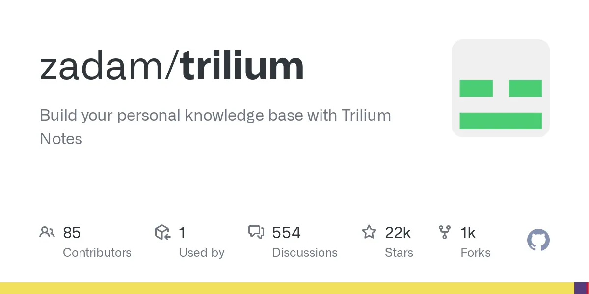 GitHub - zadam/trilium: Build your personal knowledge base with Trilium Notes