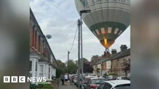 Watch: Hot air balloon lands in a Bedford residential street
