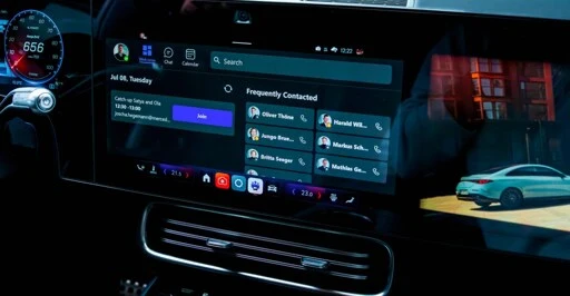Mercedes-Benz will let you use an in-car camera in Microsoft Teams while driving