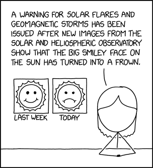 This replaces the previous solar activity watch, which was issued last month when the sun took off its sunglasses.