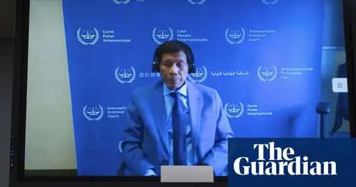 Rodrigo Duterte appears at ICC hearing in The Hague by video link