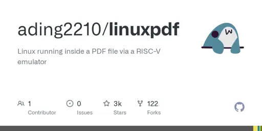 GitHub - ading2210/linuxpdf: Linux running inside a PDF file via a RISC-V emulator