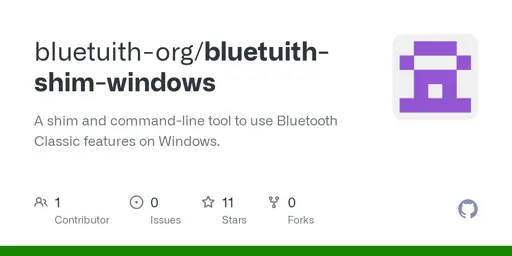 GitHub - bluetuith-org/bluetuith-shim-windows: A shim and command-line tool to use Bluetooth Classic features on Windows.