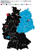 Largest party by electoral district in the German federal election