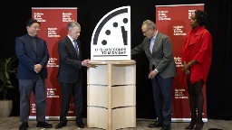 'Doomsday Clock' moves closer to midnight amid threats of climate change, nuclear war, pandemics, AI