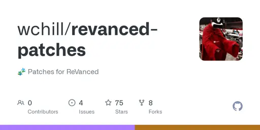 GitHub - wchill/revanced-patches: 🧩 Patches for ReVanced