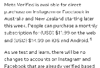 I would have expected Meta to have learned by Elons mistakes but I was just asked if I want to subscribe for a blue tick to verify my account to make my followers feelnsafer