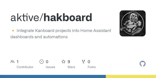 GitHub - aktive/hakboard: 🔸 Integrate Kanboard projects into Home Assistant dashboards and automations