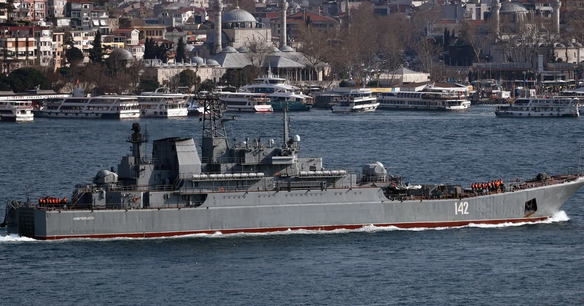 Ukraine strikes Russian naval landing warship in Crimea