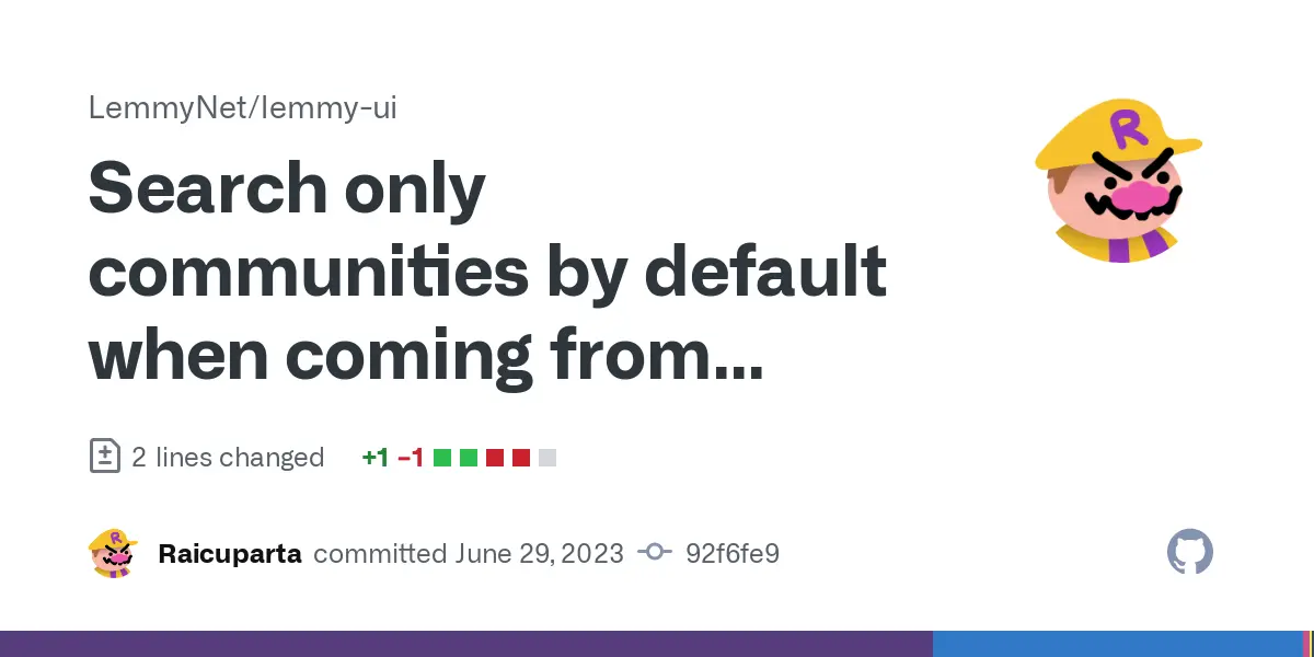 Search only communities by default when coming from communities page · LemmyNet/lemmy-ui@92f6fe9