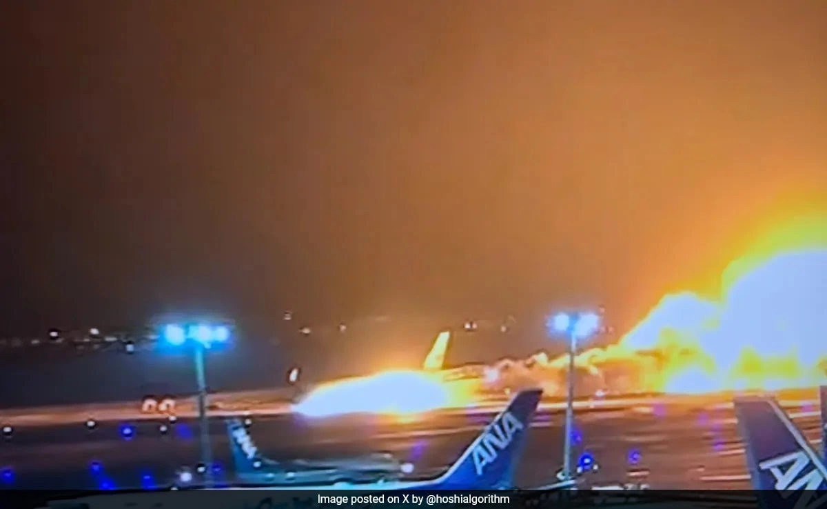 Video: Plane In Flames At Tokyo Airport After Collision, Over 350 Evacuated