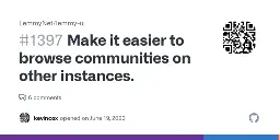 Make it easier to browse communities on other instances. · Issue #1397 · LemmyNet/lemmy-ui