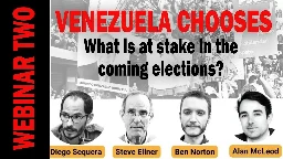 Webinar 2: Venezuela Chooses. What is at stake in the coming elections?