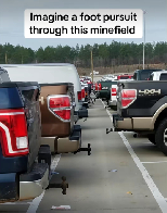 Foot pursuit through a minefield