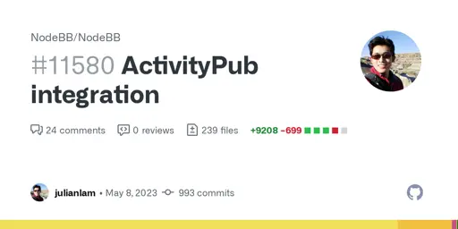 ActivityPub integration by julianlam · Pull Request #11580 · NodeBB/NodeBB