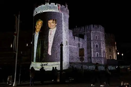 Four arrested after photo of Trump and Jeffrey Epstein projected onto Windsor Castle