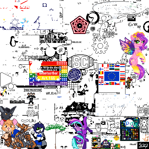 All the pixels that made it from the megatemplate to the final canvas