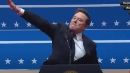 Hier macht Elon Musk an der Trump-Party den Hitlergruss