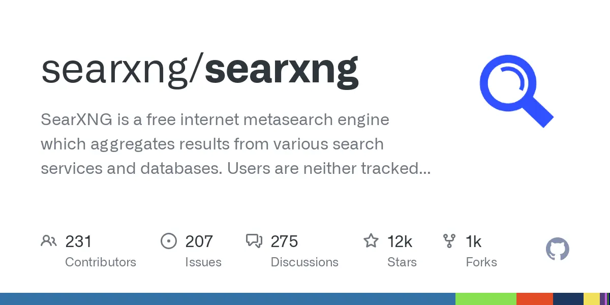 GitHub - searxng/searxng: SearXNG is a free internet metasearch engine which aggregates results from various search services and databases. Users are neither tracked nor profiled.