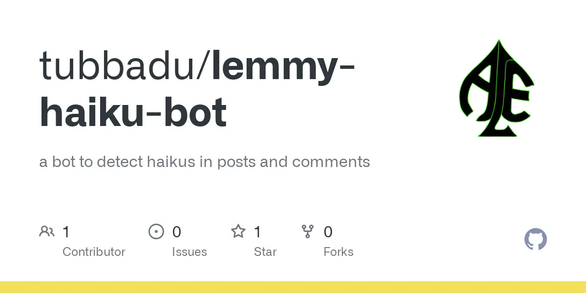 GitHub - tubbadu/lemmy-haiku-bot: a bot to detect haikus in posts and comments