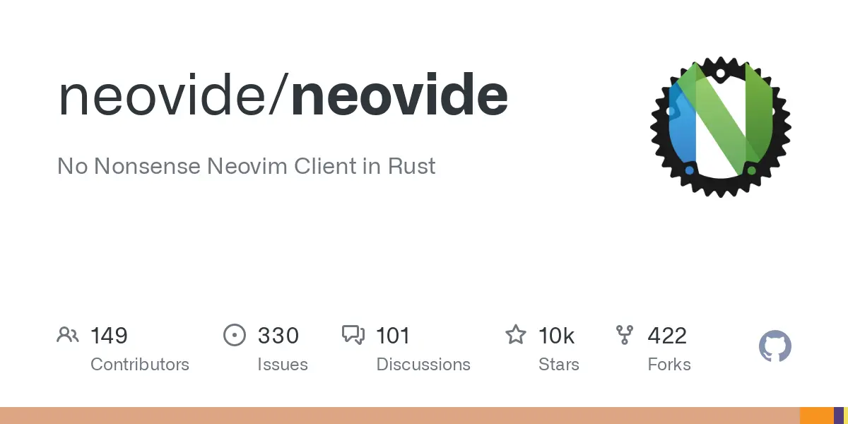 GitHub - neovide/neovide: No Nonsense Neovim Client in Rust