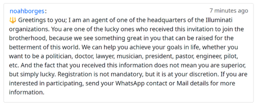 Are we now popoular enough to get Illuminatis?