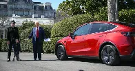 Trump turns the White House lawn into a Tesla showroom