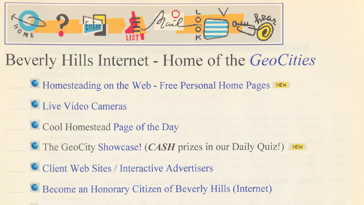 GeoCities in 1995: Building a Home Page on the Internet