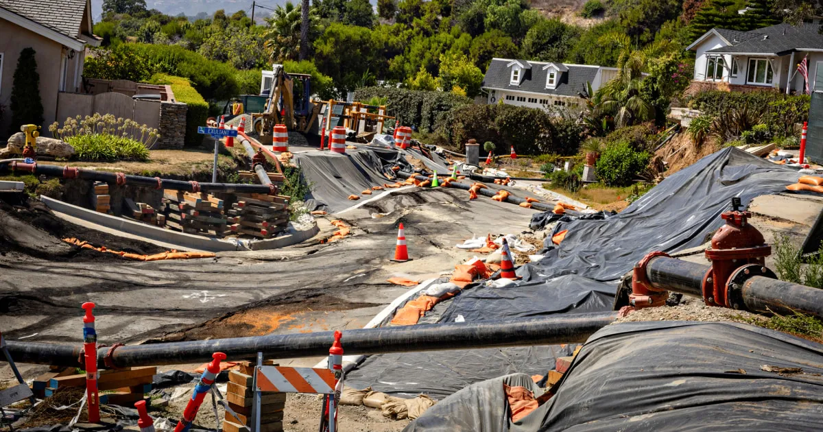 Power cut to homes in affluent California community stricken by landslides