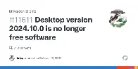 Desktop version 2024.10.0 is no longer free software · Issue #11611 · bitwarden/clients