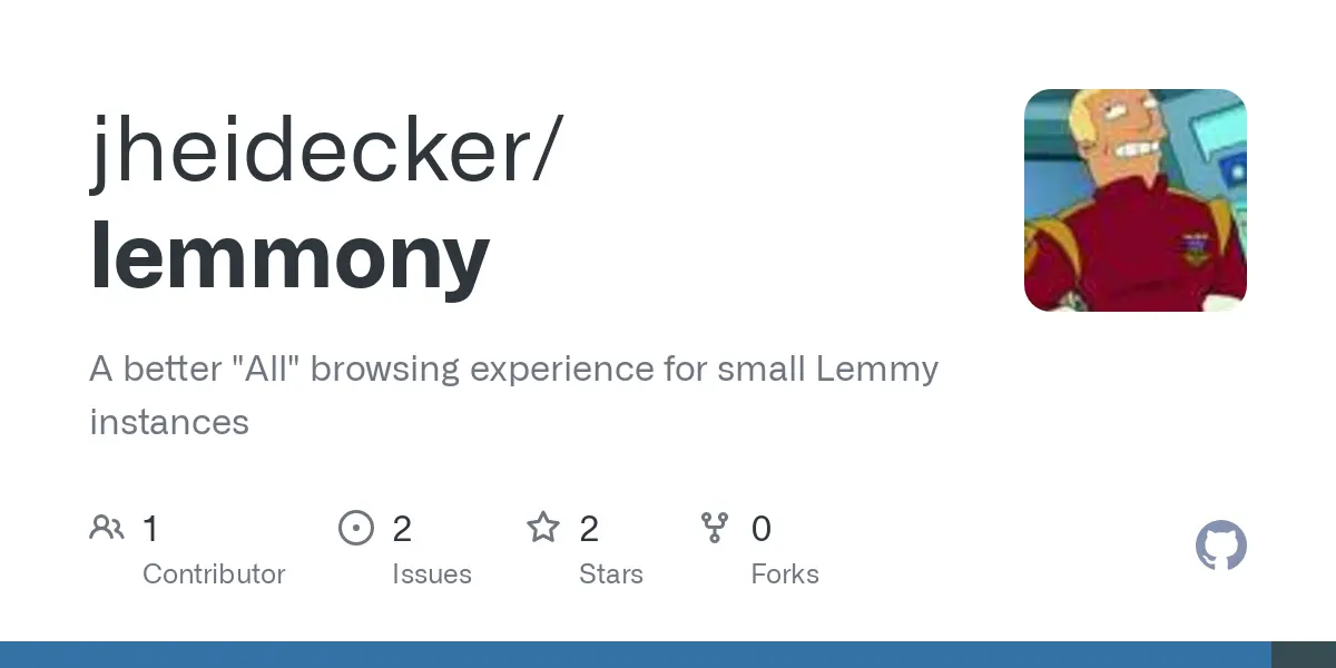 GitHub - jheidecker/lemmony: A better "All" browsing experience for small Lemmy instances