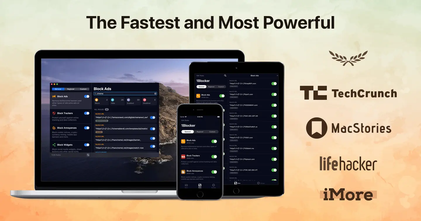 1Blocker - The Fastest and Most Powerful Safari Content Blocker for iPhone, iPad and Mac