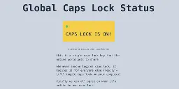 The Global Capslock Key