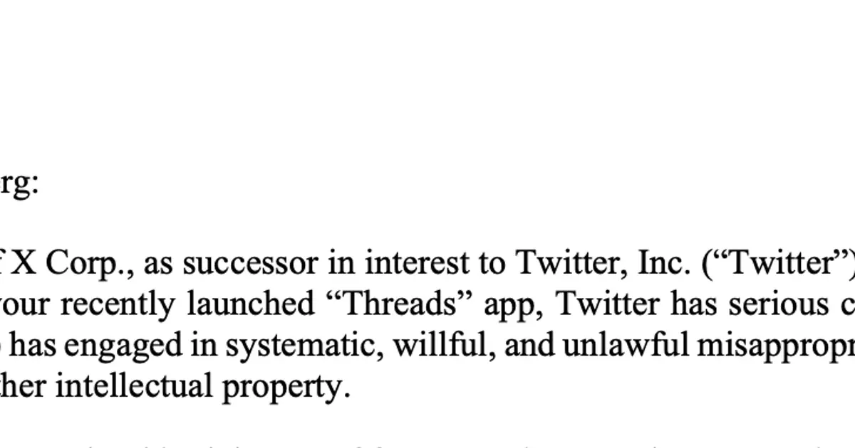 Twitter is threatening to sue Meta over Threads | Semafor