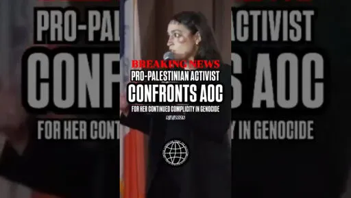 Pro Palestinian activist confronts Zionist AOC