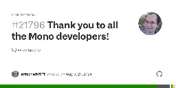 Thank you to all the Mono developers! · Issue #21796 · mono/mono